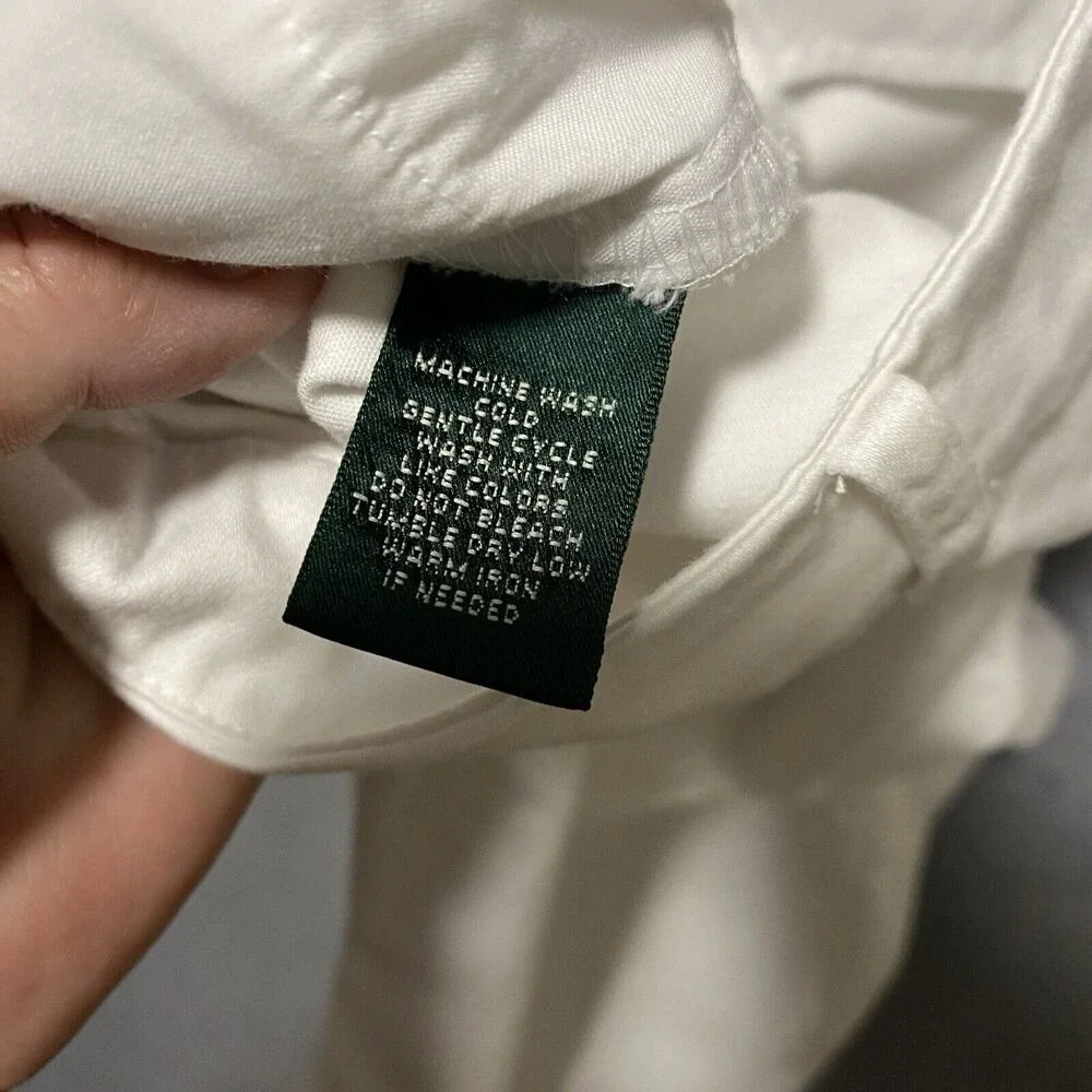 Lauren Ralph Lauren Woman's Stretch Cotton Pants Size 10 Flat Front Straight Leg